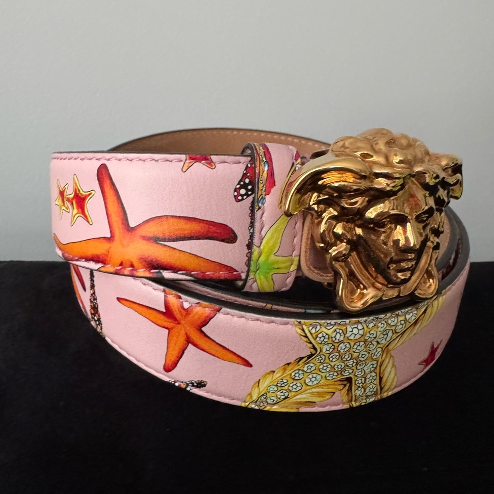 Versace La Medusa Tresor de La Mer Leather Belt sz 75 (30)